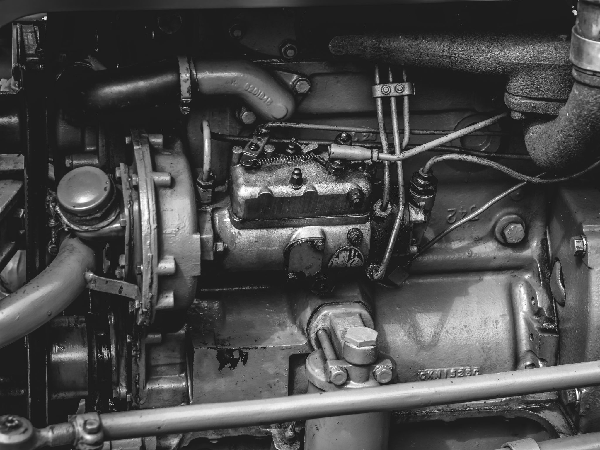 Motordetail eines Oldtimertraktors